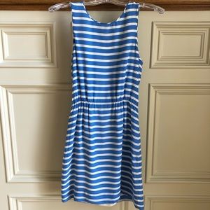 ✨LAST CHANCE✨ Blue and White Striped Silk Dress from J. Crew